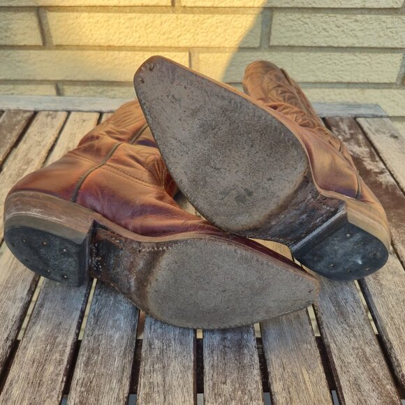 Boulet western cowboy boots, leather, handmade in Canada, Rare sz 5, Unisex - Picture 9 of 9